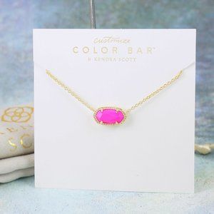 Kendra Scott Elisa Magenta Flo Pink Magnesite Pendant necklace Gold Plated